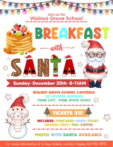 Breakfast With Santa Flyer design preview