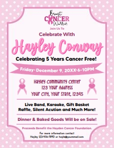 Breast Cancer Survivor Fundraiser Flyer: Breast Cancer Survivor Fundraiser Flyer