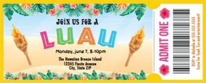 Luau Ticket Invitation design preview