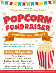 Popcorn Fundraiser Flyer design preview
