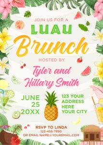 Luau Brunch Invitation design preview