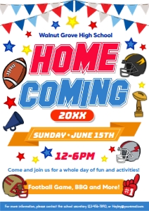 Home Coming Event Flyer - UK A4 21x29.7 cm: Home Coming Event Flyer