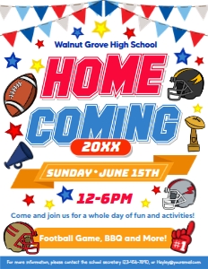 Home Coming Event Flyer -  US Letter 8.5x11 Inches: Home Coming Event Flyer