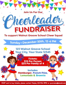 Cheerleader Fundraiser Flyer design preview