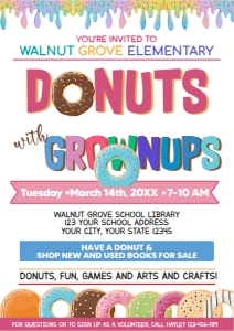 Donut with Grownups Flyer - A4 21x29.7 cm: Donut with Grownups Flyer