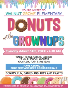 Donut with Grownups Flyer - US Letter 8.5x11 Inches: Donut with Grownups Flyer