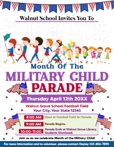 Military Child Parade Flyer design preview