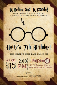 Harry Potter Invitation design preview