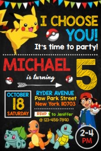 Pokemon Invitation design preview