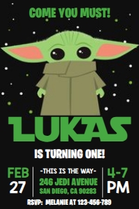 Baby Yoda Invitation design preview