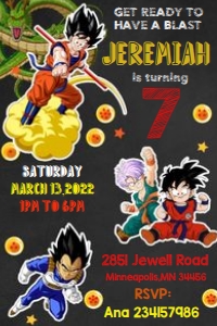 Dragonball Invitation design preview