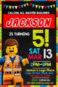 Lego Birthday Invitation design preview