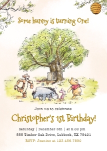 Winnie the Pooh Invitation design preview