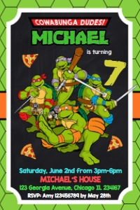 Ninja Turtles Invitation design preview