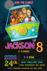 Scooby Doo Invitation design preview