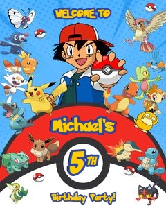 Pokemon Welcome Sign 16 x 20: Pokemon Welcome Sign
