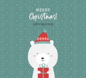 Cute Winter Christmas Animal Chocolate Wrapper Bear: Cute Winter Christmas Animal Bear CHOCOLATE WRAPPER LGE