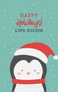 Cute Winter Christmas Animal TAG Penguin RECTANGLE: Cute Winter Christmas Animal GIFT TAG Penguin BUNDLE