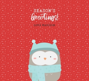 Cute Winter Christmas Animal Owl CHOCOLATE WRAPPER LGE design preview