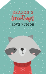 Cute Winter Christmas Animal TAG Raccoon ANGLE: Cute Winter Christmas Animal Raccoon GIFT TAG