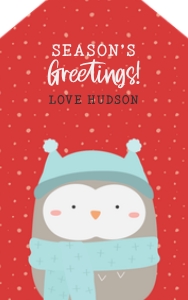 Cute Winter Christmas Animal TAG Owl ANGLE: Cute Winter Christmas Animal GIFT TAG Penguin BUNDLE