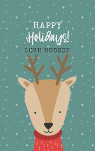 Cute Winter Christmas Animal TAG Deer RECTANGLE: Cuter Winter Christmas Animal GIFT TAG Deer BUNDLE
