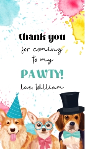 Dog Pawty OBLONG TAG Chihuahua: Dog Pawty EDITABLE BUNDLE