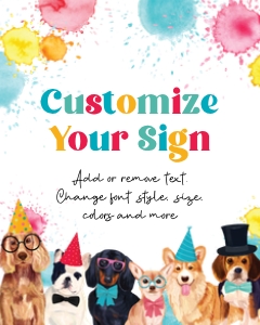 Dog Pawty TABLE SIGN 8x10: Dog Pawty EDITABLE BUNDLE
