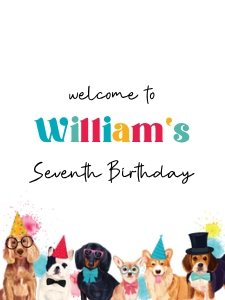 Dog Pawty WELCOME SIGN 18x24: Dog Pawty EDITABLE BUNDLE