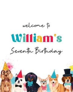 Dog Pawty WELCOME SIGN 16x20: Dog Pawty EDITABLE BUNDLE