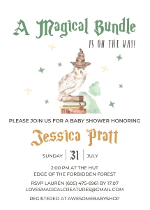Wizard Magic School Owl INVITATION: Wizard Magic School Owl INVITATION