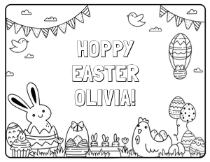Easter Coloring Placemat: Easter Coloring Placemat