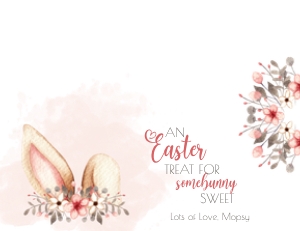 Pink Easter WColor TREAT TAG 6.5x5: Pink Easter Wcolor BAG TOPPER