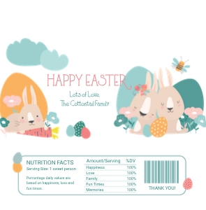 Pastel Spring Easter CHOC WRAPPER LGE: Pastel Spring Easter CHOCOLATE WRAPPER