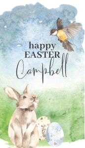 Cottage Easter Bunny WColor OBLONG TAG Bird: Cottage Easter Bunny WColor OBLONG TAG Bird