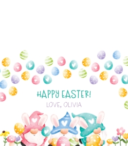 Easter Gnome WColor TREAT TAG 3.5x4: Easter Gnome WColor BAG TOPPER