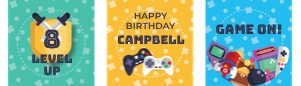Gamer CUPCAKE TOPPER Aqua design preview