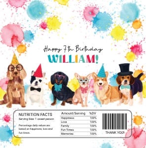 Dog Pawty CHOC WRAPPER LGE: Dog Pawty EDITABLE BUNDLE