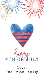 4th July Glitter WColor OBLONG TAG Flag Heart design preview