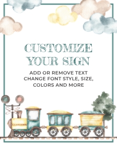 Vintage Train TABLE SIGN design preview