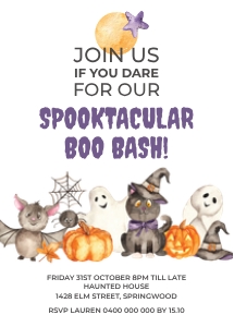 Halloween Cute WColor INVITATION: Halloween Cute WColor INVITATION