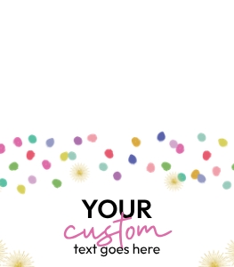 Rainbow Confetti TENT SML: Rainbow Confetti FAVOR BAG TOPPERS