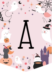 Halloween Pink Ghost BANNER: Halloween Ghost Pink BANNER