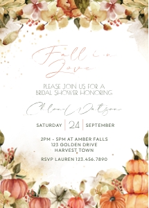Fall WColor Pumpkins INVITATION Love design preview