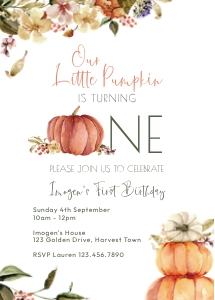 Fall WColor Pumpkins INVITATION One design preview
