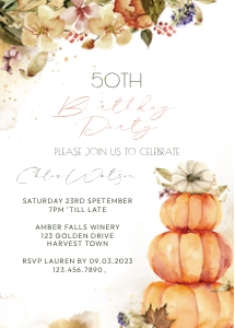 Fall WColor Pumpkins INVITATION Stack design preview