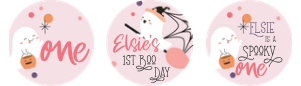 Halloween Ghost Pink CUPCAKE TOPPERS design preview
