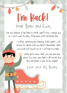 Christmas Elf Modern ARRIVAL: Christmas Elf Mod ARRIVAL LETTER