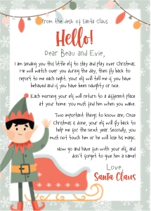 Christmas Elf Modern ARRIVAL 1ST: Christmas Elf Mod ARRIVAL LETTER 1ST