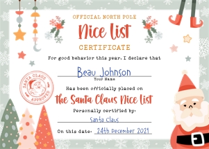 Christmas Elf Modern NICE LIST CERT.: Christmas Elf Mod BUNDLE x5 1st